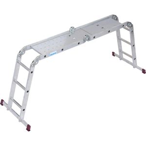 Krause Gelenkleiter CORDA, 085214, Länge 3,5m, mit Plattform, 4 x 3 Sprossen