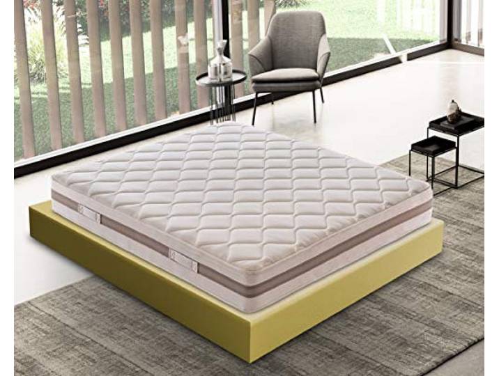 materassi e doghe Tonnentaschenfederkernmatratze 7-Zonen mit Memory Foam - Modell Amalfi - 23cm hoch - mittlere-weiche Matratze- gerollt, vakuumverpackt 100% Made in Italy (90x200cm)