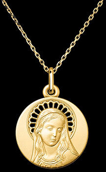 Edenly Offene Jungfrau Maria Medaille â€“ 18 Karat Gelbgold
