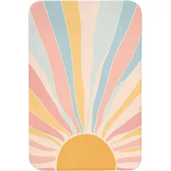 BADEMATTE Illustration - Sonne - Pastellfarben Rutschfest 60x90 cm