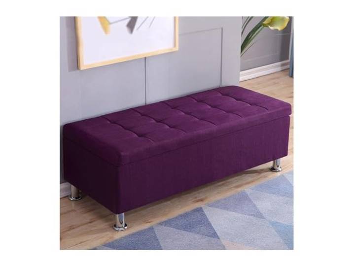 Zf9tBw5sH Bettbank Rechteckiger Sofahocker, Schuhputzhocker, Nachttischhocker, multifunktionale Aufbewahrung Sitzbank(Purple,30 * 30 * 35cm)