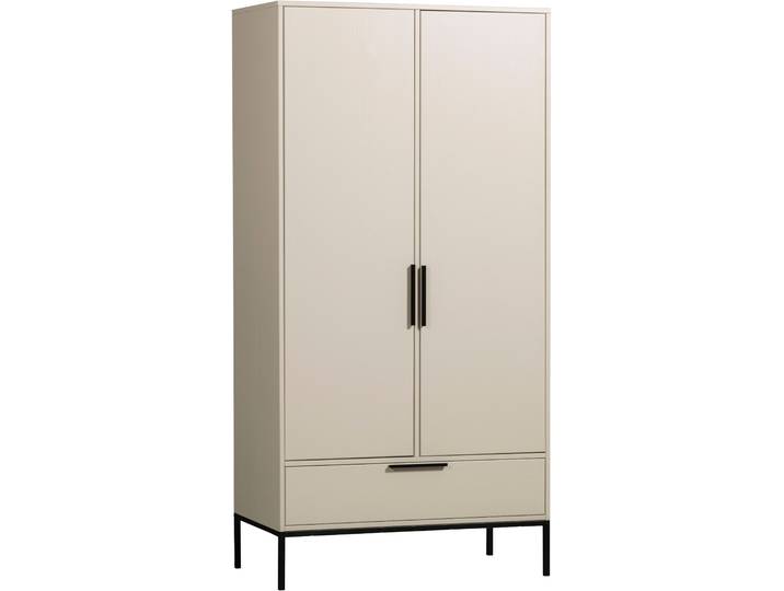 Mehrzweckschrank WOOOD Adam Garderobenschrank FSC-Kiefer auf Metallgestell B/T/H100/53/200cm , staub, B:100cm H:200cm T:53cm, FSC-zertifizierter Holzwerkstoff, Schränke, Mehrzweckschrank, Tragkraft 15 kg pro Boden, Kleiderstange 10 kg, Einfach zu montierbar