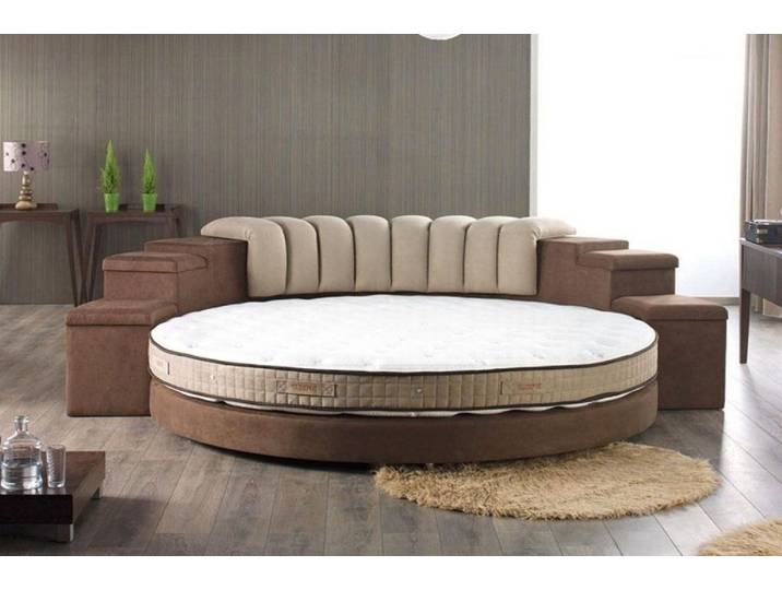 Xlmoebel Rundbett Luxuriöses rundes Bettgestell mit modernem Design und robustem Gestell (Bettgestell, 1-tlg., Rundes Bett), Hergestellt in Europa