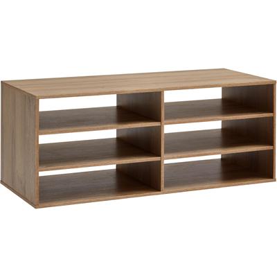 Regalelement FMD "Calvia 15", braun (alteiche), B:84,5cm H:33,5cm T:35cm, Holzwerkstoff, Regale, Organisationseinsatz mit 6 Fächern, Breite 85 cm