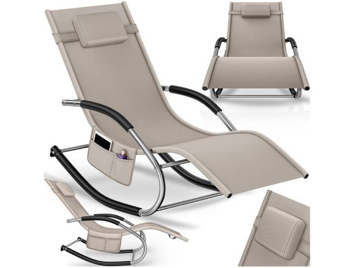 Chaise longue - TECTAKE - chaise longue TAYA résistantes aux intempéries avec coussins respirant - Beige