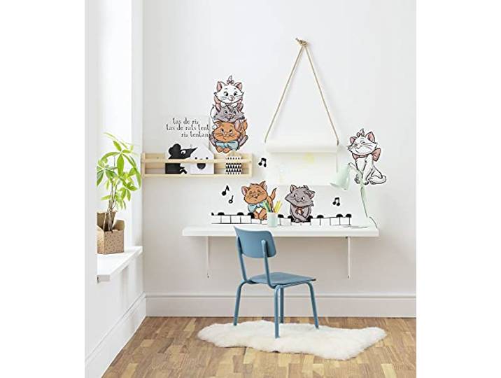 Komar Disney Wandtattoo Aristocats Kittens - 50 x 70 cm (Breite x Höhe) - 7 Teile - Marie, Duchesse, Toulouse, Deco-Sticker, Wandaufkleber, Wandsticker, Wanddeko, Kinderzimmer - 14106h