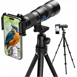 Apexel Luneta Obiektyw Tele Zoom Focus Optyczny 20-60x + Statyw Telefon Smartfon Apl-20-60xjj029, Stativ, Mehrfarbig