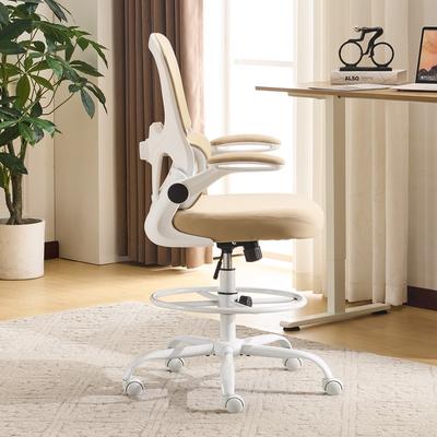 No Breathable Mesh Tall Office Chair Drafting Chair With Adjustable Footrest Ring
