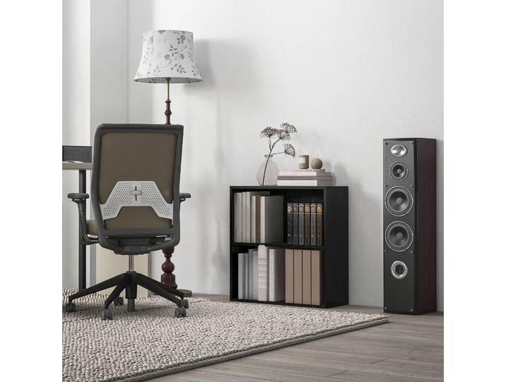 HOMCOM Étagère Rangement 2 Compartiments Réglable 60x24x63cm Noir
