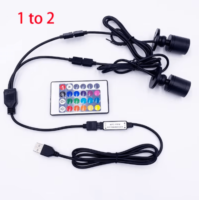 Inspire Picks RGB LED Mini Spotlight USB 5V Dimmable 1W 3W Showcase & Cabinet Light With Remote Control rgb 1to2 usb 5v 1w white Shell