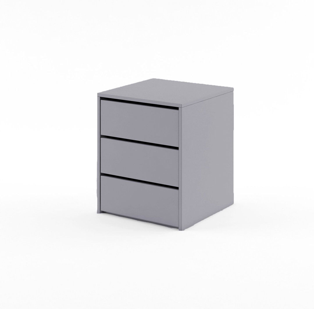 Wade Logan Avo 50 cm W Bedside Table Matte Grey 60cm H X 50cm W X 47cm D