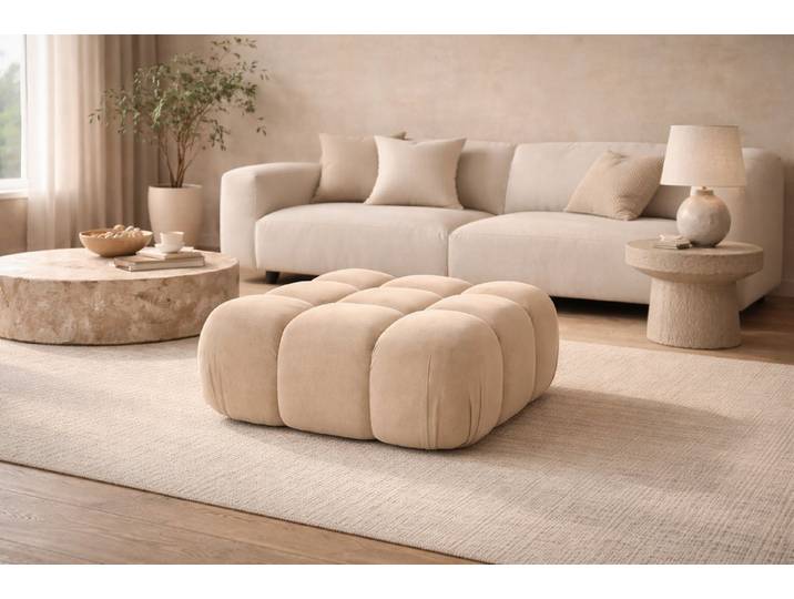 Kaiser Möbel Hocker Modularer für das Wohnzimmer, Samtstoff Salvador, Selia (Hocker, 1 modularer Hocker (Selia), Modernes Design,Hochwertiger Stoff Salvador,Komfortabel gepolstert
