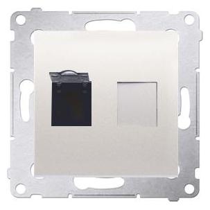 Kontakt Kontaktas su Simonu Lizdas kompiuteriu SIMON54 atskiras RJ45 kat.6 su kreminės diafragmos D61.01/41 (CAT6) (D61.01/41)