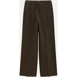 Wide-Leg Flanellhose Braun 34