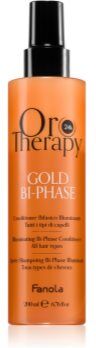 Fanola Oro Therapy Gold Bi-Phase condicionador bifásico sem enxagúar 200 ml. Oro Therapy Gold Bi-Phase
