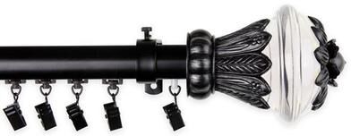 Rod Desyne "Lucent Traverse Curtain Rod Set, 48"" to 86"", Black"