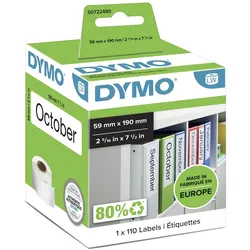 DYMO® Original Etikett für LabelWriterTM, Ordner breit - weiss - permanent haftend, 1 x 110 Etiketten