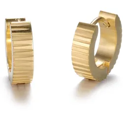 Paar Creolen FIRETTI "Schmuck Geschenk Crag", gold (gelbgoldfarben), Ohrringe, Damen, Edelstahl