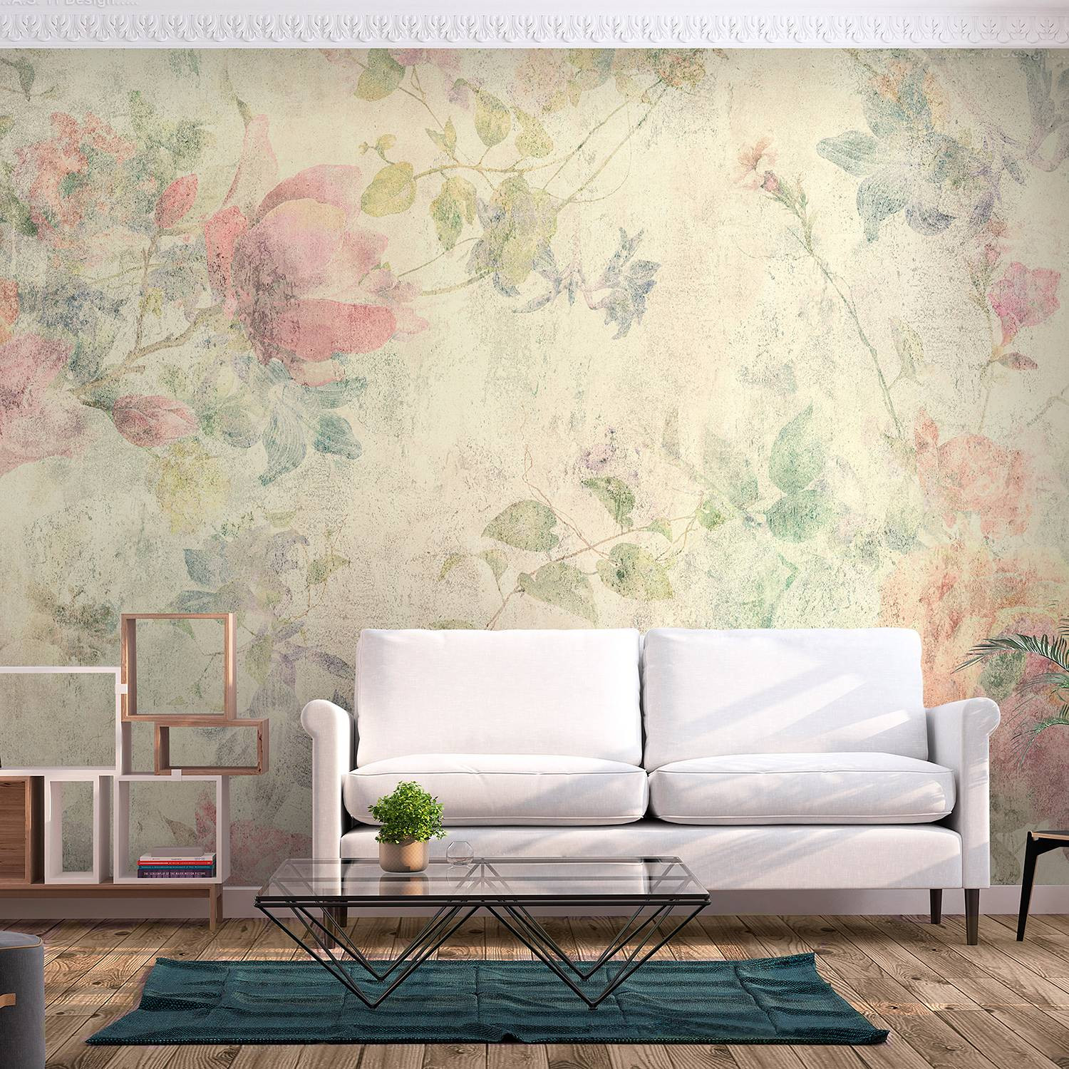 home24 Vlies-fotobehang Sunk in Stone, Multicolour, Stone-look