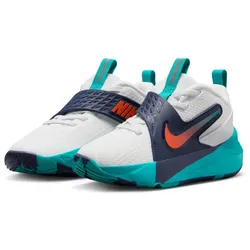 NIKE Team Hustle D Basketballschuhe jüngere Kinder 107 - summit white/safety orange-energy 32