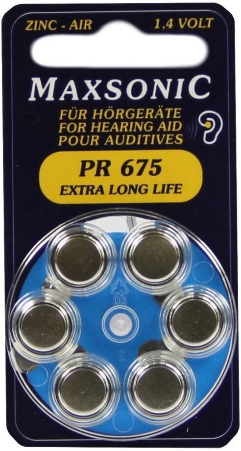 Batterien für Hörgeräte Maxsonic Pr675