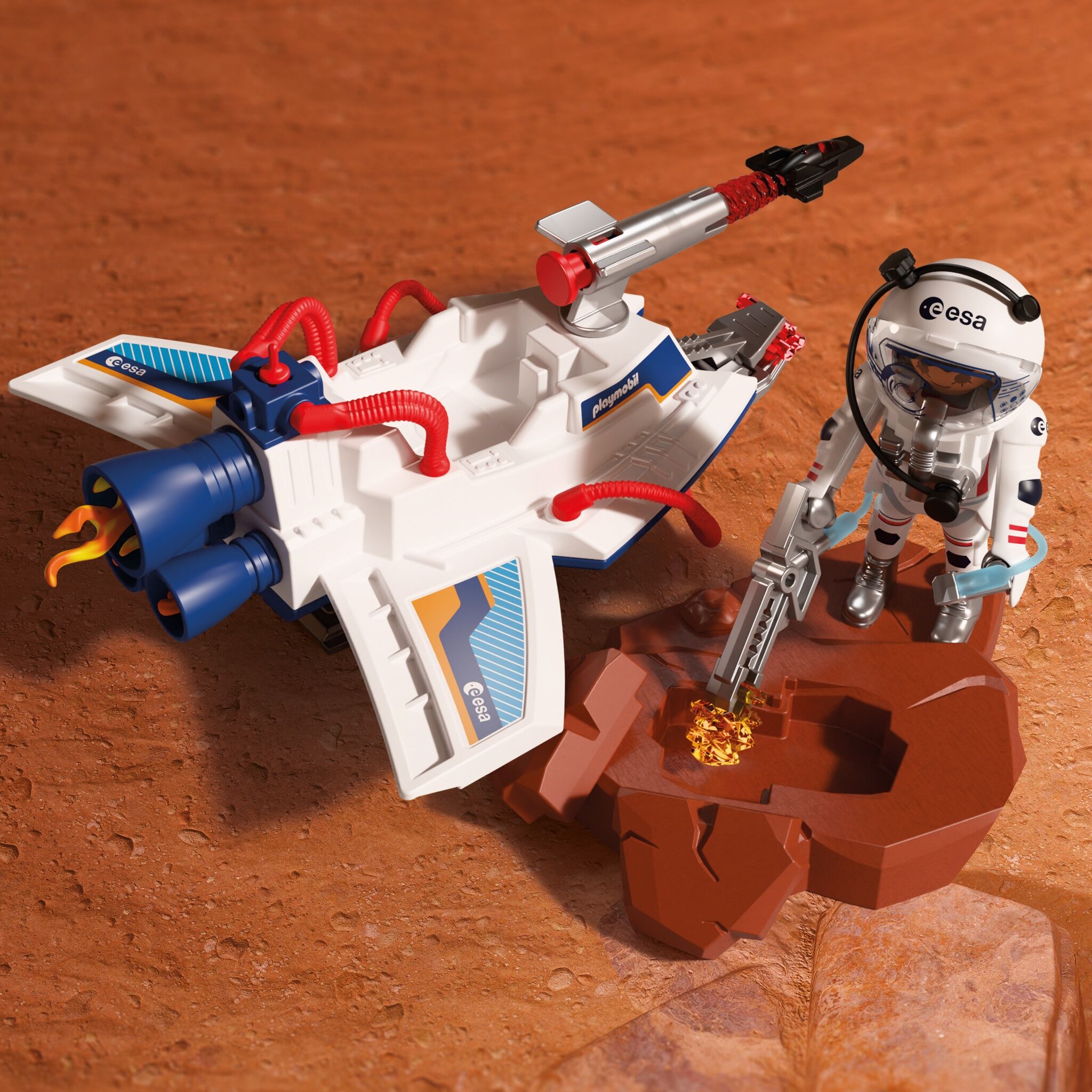 Konstruktions-Spielset PLAYMOBIL "Weltraumgleiter (72013), ESA", bunt, Spielbausteine, Kinder, Kunststoff, Konstruktions-Spielset