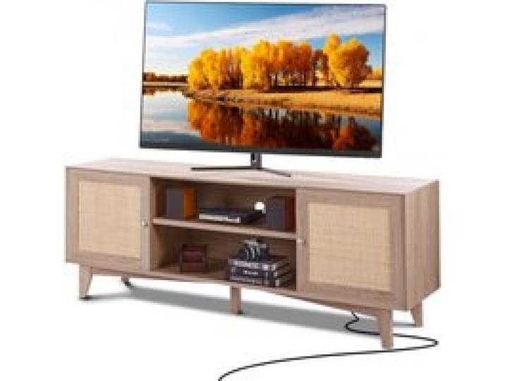 VEVOR Rotan TV-meubel 191cm TV Boho TV-meubel TV-meubel eiken