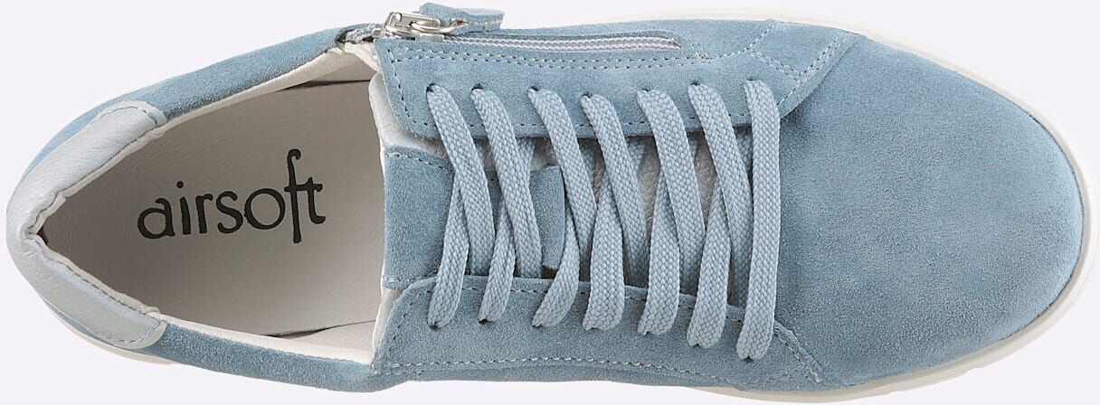 Sneaker CASUAL LOOKS, Damen, Gr. 42, hellblau, Veloursleder, Schuhe Sneaker hellblau 42