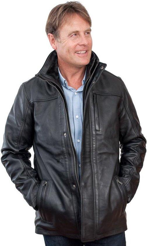 Warme schwarze Mittel Männer Leder Jack mit High Collar