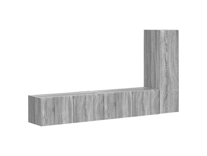 hliofuir TV-Schrank Set Wandmontiert 3-teilig Graues Sonoma Platzsparendes Hängeschrank-Set aus Holzwerkstoff für Wohnzimmer und Schlafzimmer mit geräumigen Aufbewahrungsfächern.
