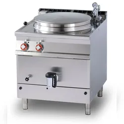 Elektrische Schmorpfanne indirekten Autoklav mit Edelstahltank 100 LT. Struktur aus rostfreiem Stahl. Abmessungen 80x90 h90 cm. Modell PIA100-98ET