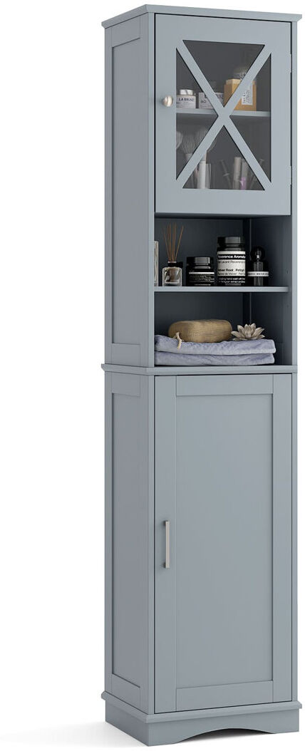 Brambly Cottage Freestanding Bathroom Cabinet Natural 170cm H X 40cm W X 30cm D
