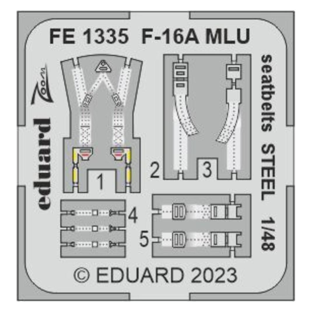Eduard F-16A MLU seatbelts STEEL 1/48 KINETIC (FE1335)