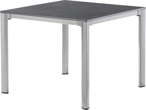 Gartentisch Sieger Vivodur 3740-50 95 x 95 cm Gestell aus Aluminium in graphit, Gartentischplatte aus vivodur in Schief