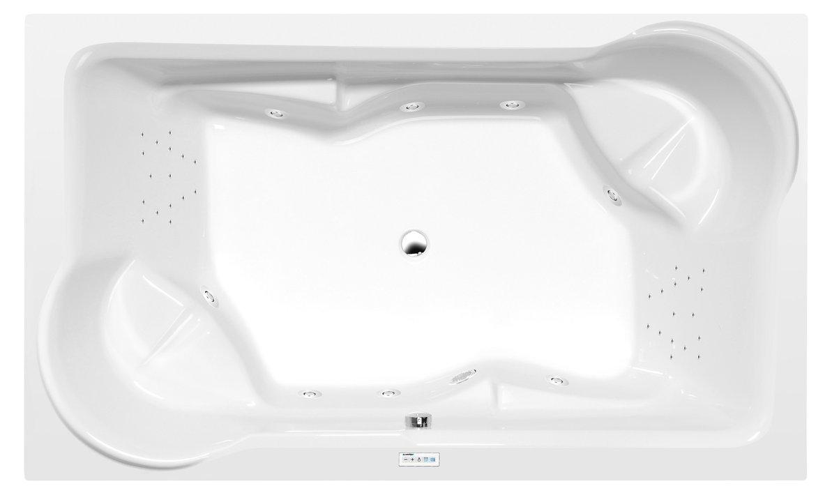 Polysan DUO Whirlpool-Badewanne, 200x120x45cm, Highline Hydro, Chrom