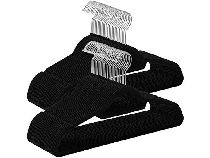 SONGMICS Kleiderbügel Samt, 50er Set, rutschfest, platzsparend, 42,7 cm