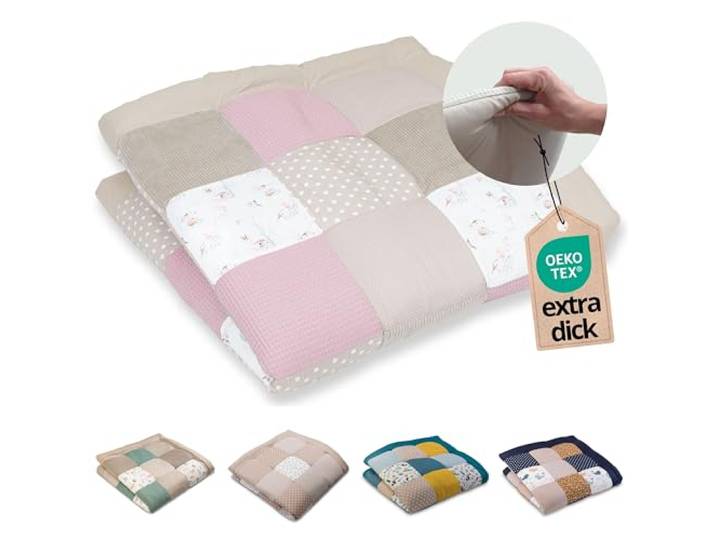 ULLENBOOM Krabbeldecke für Baby 140x140 cm - Dick und weich gepolstert