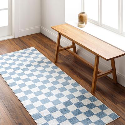 Livabliss Lillian Machine Washable Checkered Area Rug
