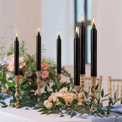 Uplifted Goods 20 Piece Premium Black Taper Candle Set 20pcs Black