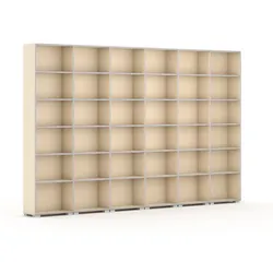 Bücherregal SILVER LINE, 6 Reihen, 2230 x 3600 x 400 mm, Birke