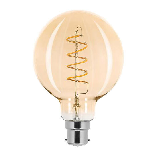 XQ-lite LED-lamp Globe G95 Spiraalvormig Filament 2,5W B22 Goud Extra Warm Wit 2000K