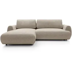 ECKSOFA ZEST Beige Geflochtener Stoff mit Schlaffunktion