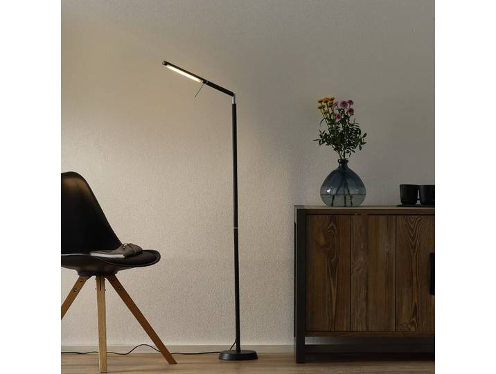 Trio Lighting LED Stehlampe Filigran, dimmbar, schwarz, für Wohn- / Esszimmer, Metall, Modern, LED Stehlampe