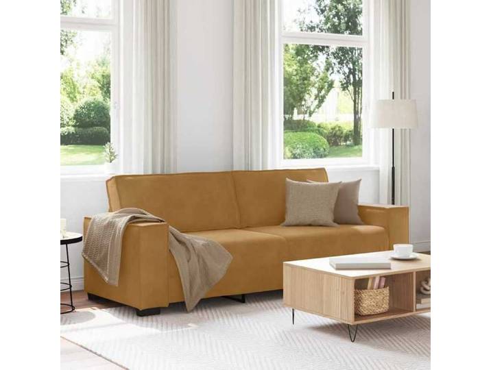 Canapé 3 places Marron 220x78x84 cm Velours canapé canapé trois places canapé 3 places en velours divan canapé 4105037