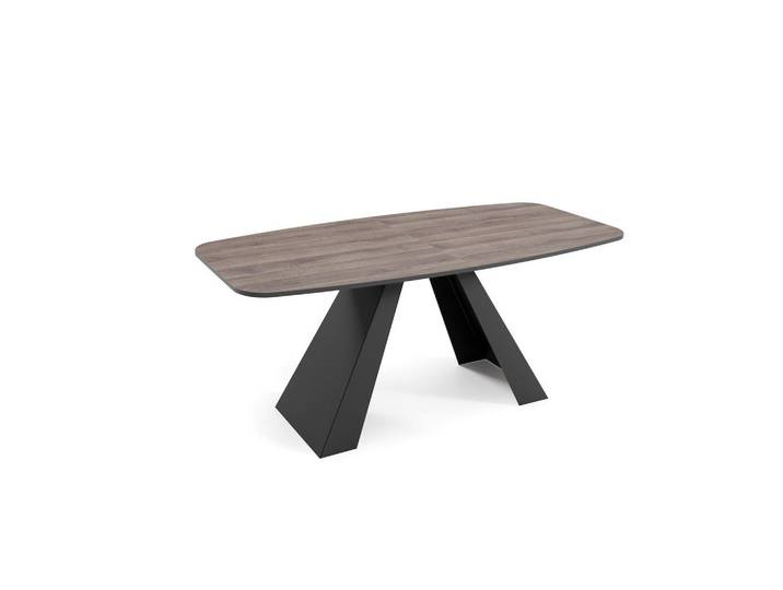 Feldmann-Wohnen Esstisch Myron Sherman Eiche Anthrazit / Schwarz 160/200 / 80 / 76cm, Metall, Rechteckig,Rechteckig, Wange, 80x76x160 cm, Esszimmer, Esstische