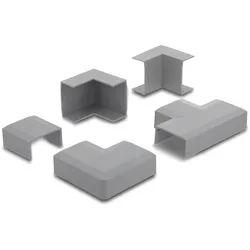 DELOCK Verbindungsstück für 30x14mm Kabelkanal Set 5Stk grau