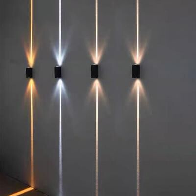 Combo Retail Shop Silver Aluminum Outdoor Light , Water Proof Wall Lamp, Outdoor Lighting Up And Down Porch Wall Sconce nature White 4000k