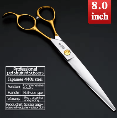 Inspire Picks Sakura Dance Professional Pet Grooming Scissors Set With Japan 440C Steel 8.0 inch Straight