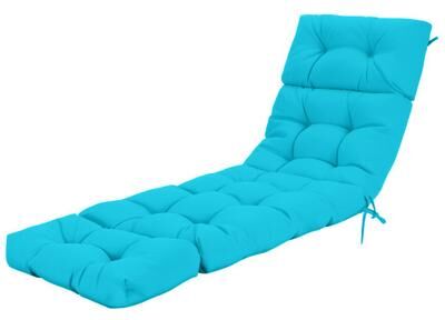 Costway Outdoor Lounge Chaise Cushion with String Ties for Garden Poolside-Green
