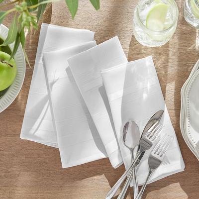 "Threadmade Elegance Plaid Damask Fabric Set of 4 Napkins - 17"" w x 17"" l"